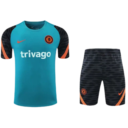 KIT MAGLIA ALLENAMENTO BLU + PANTALONCINI CHELSEA 2021/22