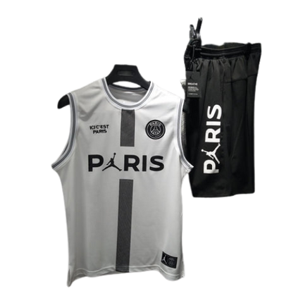 KIT MAGLIA SMANICATA + PANTALONCINO PSG X JORDAN BIANCO 2022/23