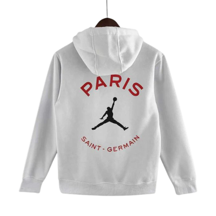 FELPA BIANCA CON CAPPUCCIO PSG X JORDAN 2022/23