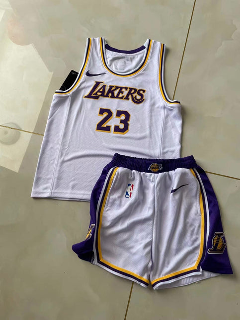 Kit Maglia NBA Bianca Bambino Los Angeles Lakers