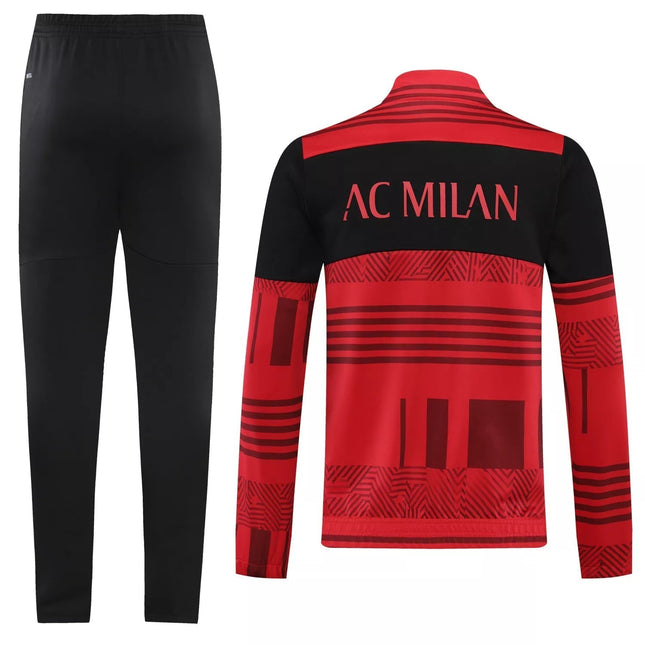 Kit Giacca a Zip + Tuta Milan Rossa/Nera 2022/23