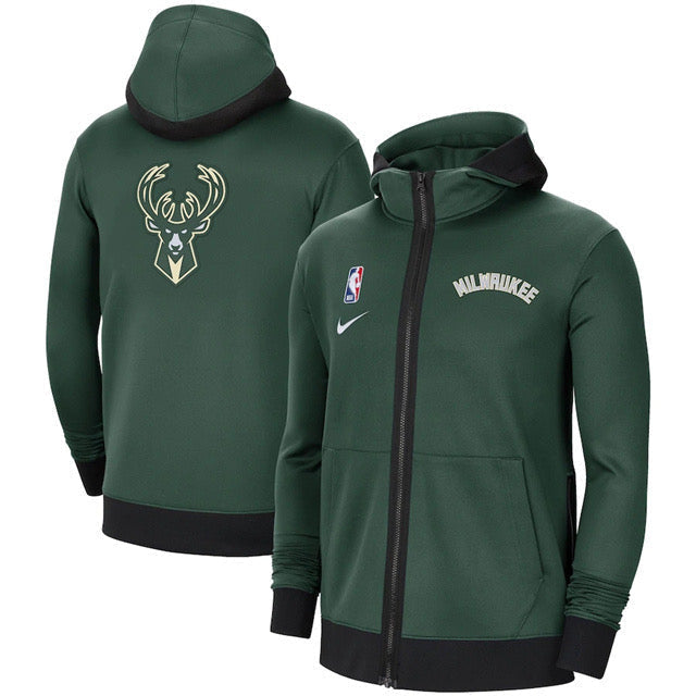 Giacca a Zip Con Cappuccio NBA Milwaukee Bucks