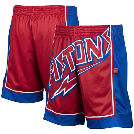 Pantaloncini NBA Detroit Pistons Mitchell & Ness Hardwood Classics Big Face 2.0