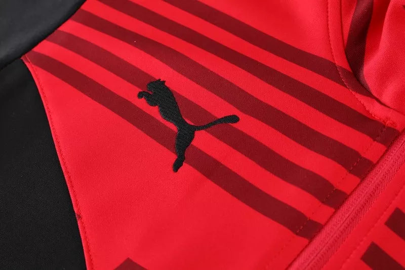 Kit Giacca a Zip + Tuta Milan Rossa/Nera 2022/23