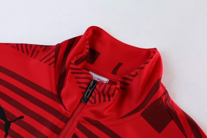 Kit Giacca a Zip + Tuta Milan Rossa/Nera 2022/23
