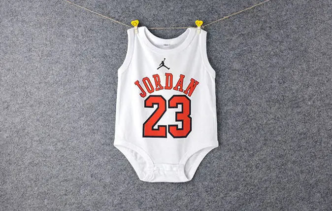 Jordan White Baby Bodysuit