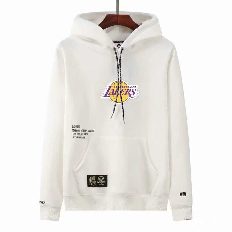 NBA White Purple Logo Los Angeles Lakers Hoodie 2021/22