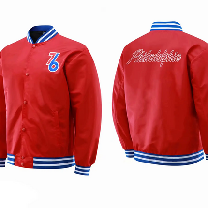NBA Philadelphia 76ers 2021/22 Red Button-Up Jacket