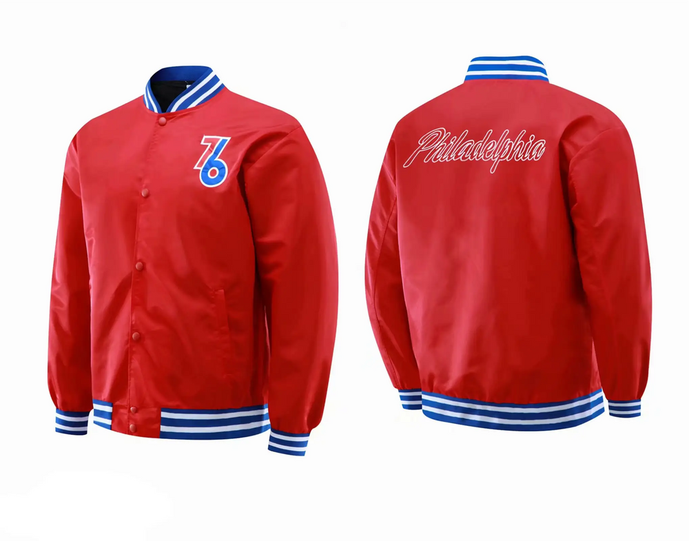 NBA Philadelphia 76ers 2021/22 Red Button-Up Jacket
