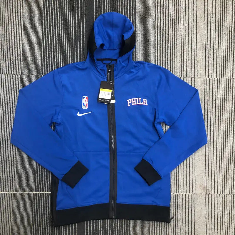 NBA Philadelphia 76ERS 2021/22 Blue Full-Zip Hooded Jacket