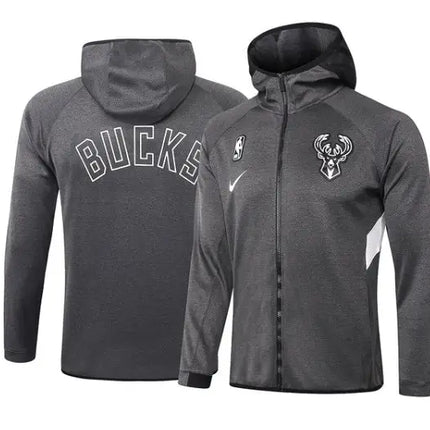 NBA Gray Milwaukee Bucks 2021/22 Full-Zip Hoodie