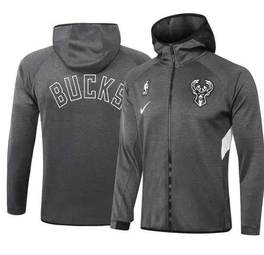 NBA Gray Milwaukee Bucks 2021/22 Full-Zip Hoodie