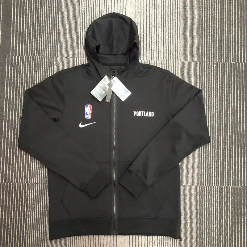 Men's NBA Portland Trail Blazers 2021/22 Black Zip-Up Hoodie
