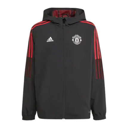 MANCHESTER UNITED 2021/22 BLACK-RED ZIP-UP HOODIE