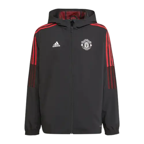 MANCHESTER UNITED 2021/22 BLACK-RED ZIP-UP HOODIE