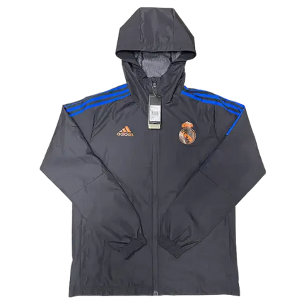 REAL MADRID 2021 V2 BLACK HOODED JACKET