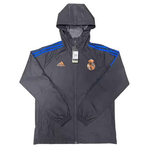 REAL MADRID 2021 V2 BLACK HOODED JACKET