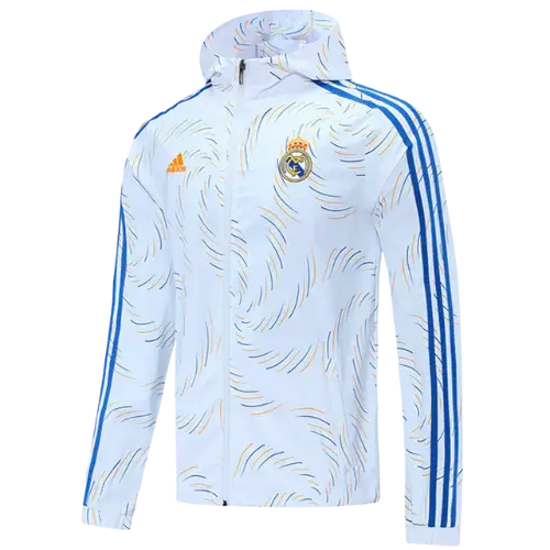 REAL MADRID WHITE HOODED JACKET 2021