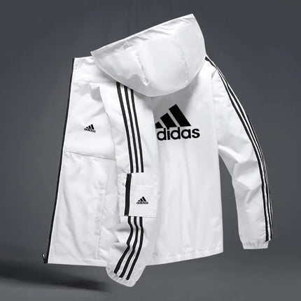 White Adidas Zipped Acetate Padded Jacket with Hood 2021/22 REPLICA