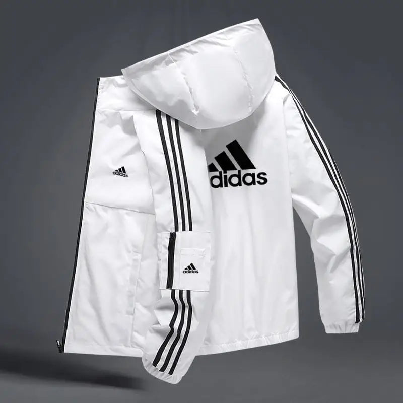 White Adidas Zipped Acetate Padded Jacket with Hood 2021/22 REPLICA