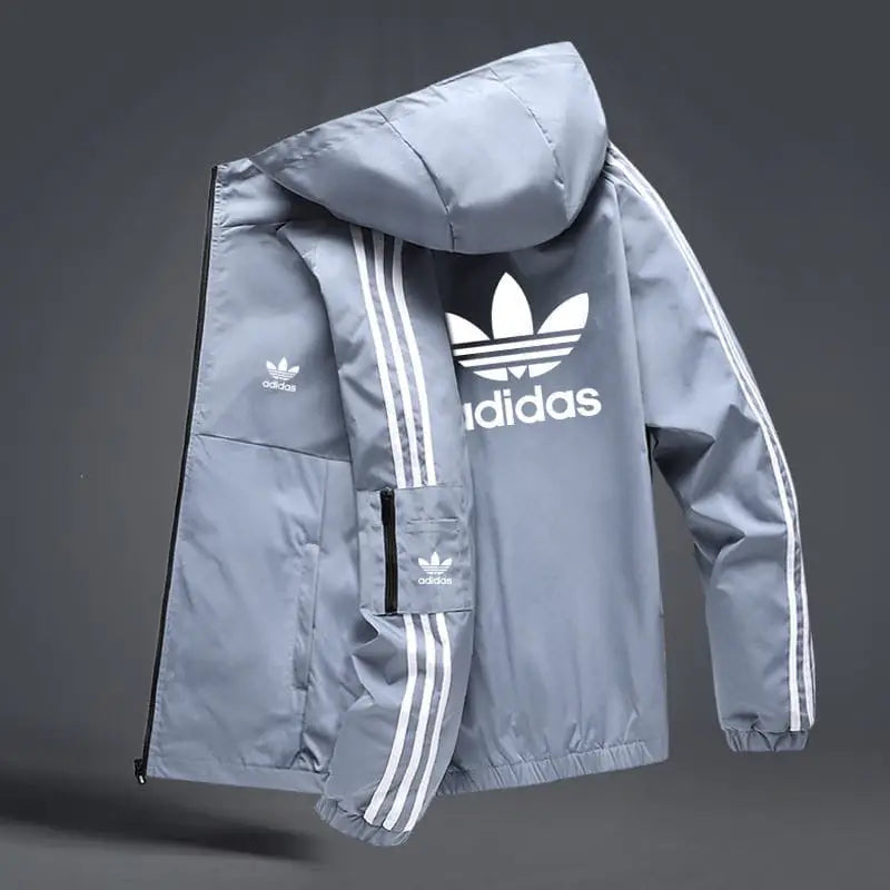 White Grey Acetate Padded Zip-Up Hooded Jacket 2021/22 COPY