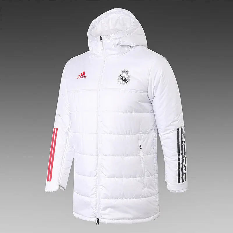 Real Madrid 2021/22 White Winter Hooded Zip Jacket