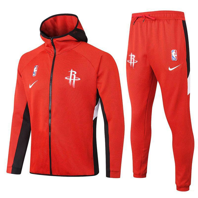 Kit Giacca a Zip con Cappuccio Rossa + Tuta NBA Houston Rockets 2021/22