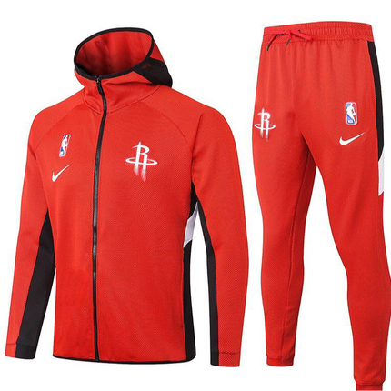 Kit Giacca a Zip con Cappuccio Rossa + Tuta NBA Houston Rockets 2021/22