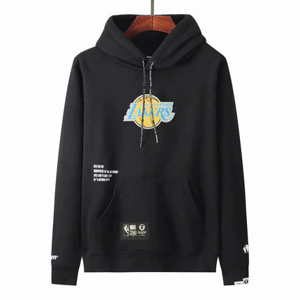 Felpa NBA Nera Logo Azzurro Los Angeles Lakers 2021/22