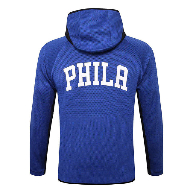 Kit Giacca a Zip con Cappuccio + Tuta Blu Philadelphia 76ERS 2021/22
