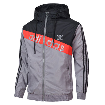 Giacca a Zip con Cappuccio Adidas Nera-Grigia 2021/22 REPLICA