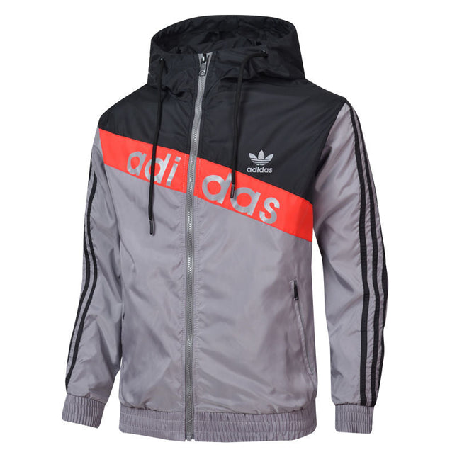 Giacca a Zip con Cappuccio Adidas Nera-Grigia 2021/22 REPLICA