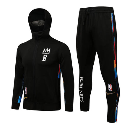 Kit NBA Felpa + Tuta Nera Brooklyn Nets 2021/22