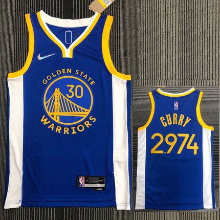 Maglia NBA Golden State Warriors Blu “Stephen Curry Special Edition #2974” City Edition 2021/22