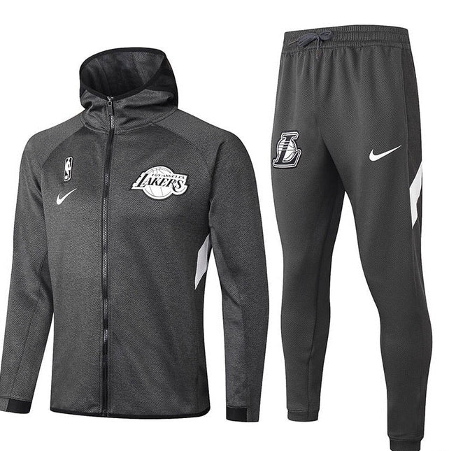 Kit Giacca a Zip con Cappuccio + Tuta Grigia NBA Lakers 2021/22