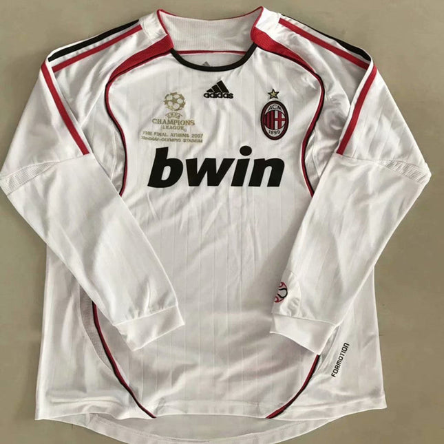 Maglia a Maniche Lunghe Retro Milan Trasferta Bianca 2006/07