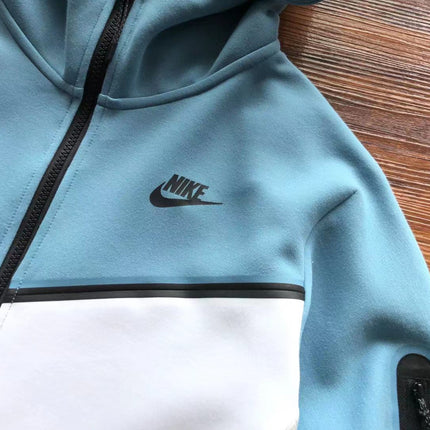 Felpa con Cappuccio Nike Tech Azzurro e Bianco REPLICA 2021/22