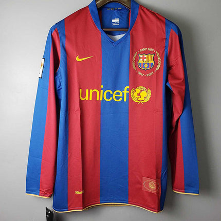 Maglia a Maniche Lunghe Retro Barcelona Home 2007/08