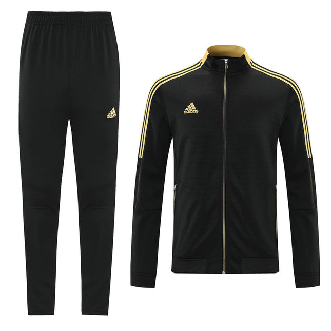 Kit Giacca a Zip + Tuta Adidas Nero/Gialla REPLICA