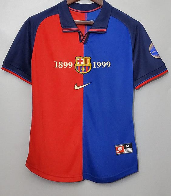 Maglia Retro Barcelona Home 100Th Anniversary Limited Edition 1899-1999