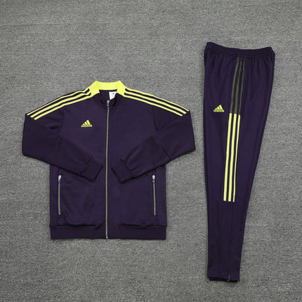 Kit Giacca a Zip + Tuta Adidas Blu/Gialla REPLICA