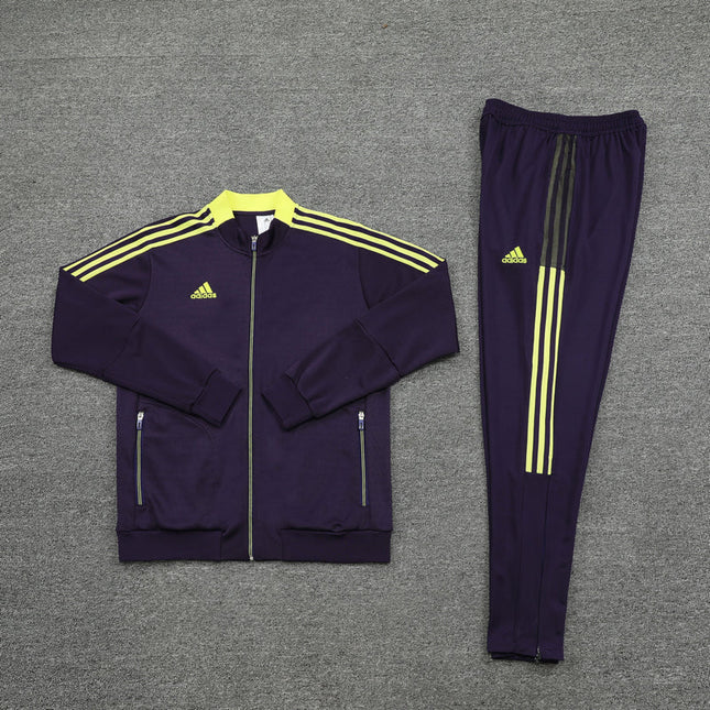 Kit Giacca a Zip + Tuta Adidas Blu/Gialla REPLICA