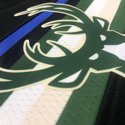 Maglia NBA con Logo a Striscia Nera Milwaukee Buks 2021/22