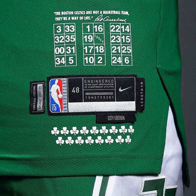 Kit NBA Maglia + Pantaloncini Boston Celtics Verde City Edition 2021/22