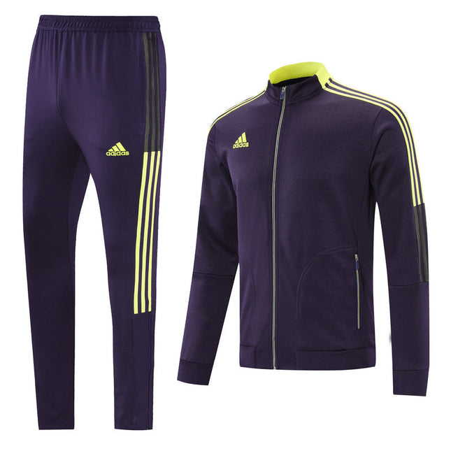 Kit Giacca a Zip + Tuta Adidas Blu/Gialla REPLICA
