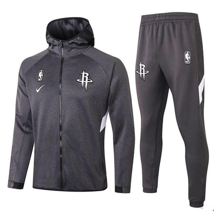Kit Giacca a Zip con Cappuccio Grigia + Tuta NBA Houston Rockets 2021/22