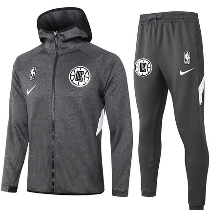Kit Giacca a Zip con Cappuccio + Tuta Grigia NBA LA Clippers 2021/22