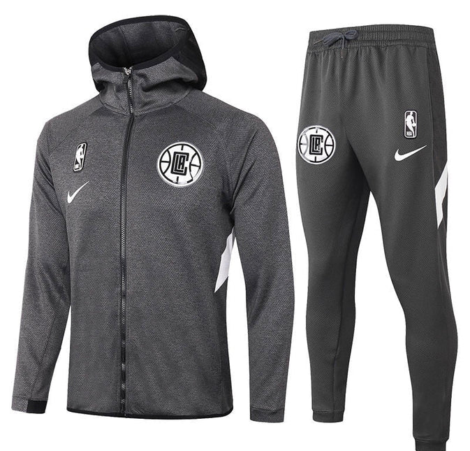 Kit Giacca a Zip con Cappuccio + Tuta Grigia NBA LA Clippers 2021/22