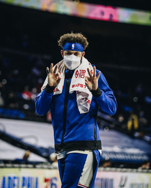 Giacca a Zip con Cappuccio Blu NBA Philadelphia 76ERS 2021/22