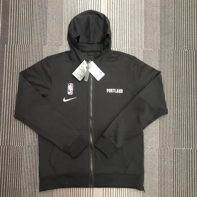 Giacca a Zip con Cappuccio NBA Nera Portland Trail Blazers 2021/22